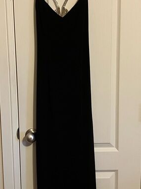 Cache Black Prom Dress with Beaded Straps